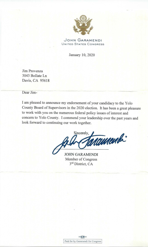 Garamendi Endorsement