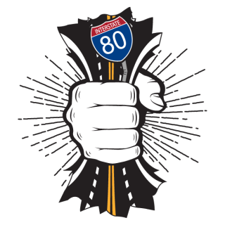 Cartoon fist grabing freeway