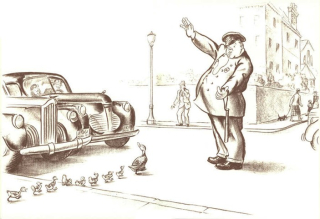 Police cartoon make way for ducklings Police cartoon make way for ducklings